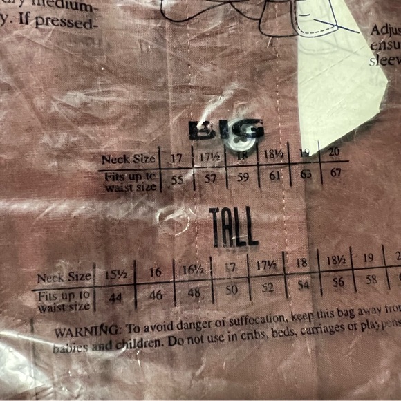 Vintage NWT Arrow Dover Button down shirts size 24 Tall set of 2 Dark red black - Picture 6 of 12